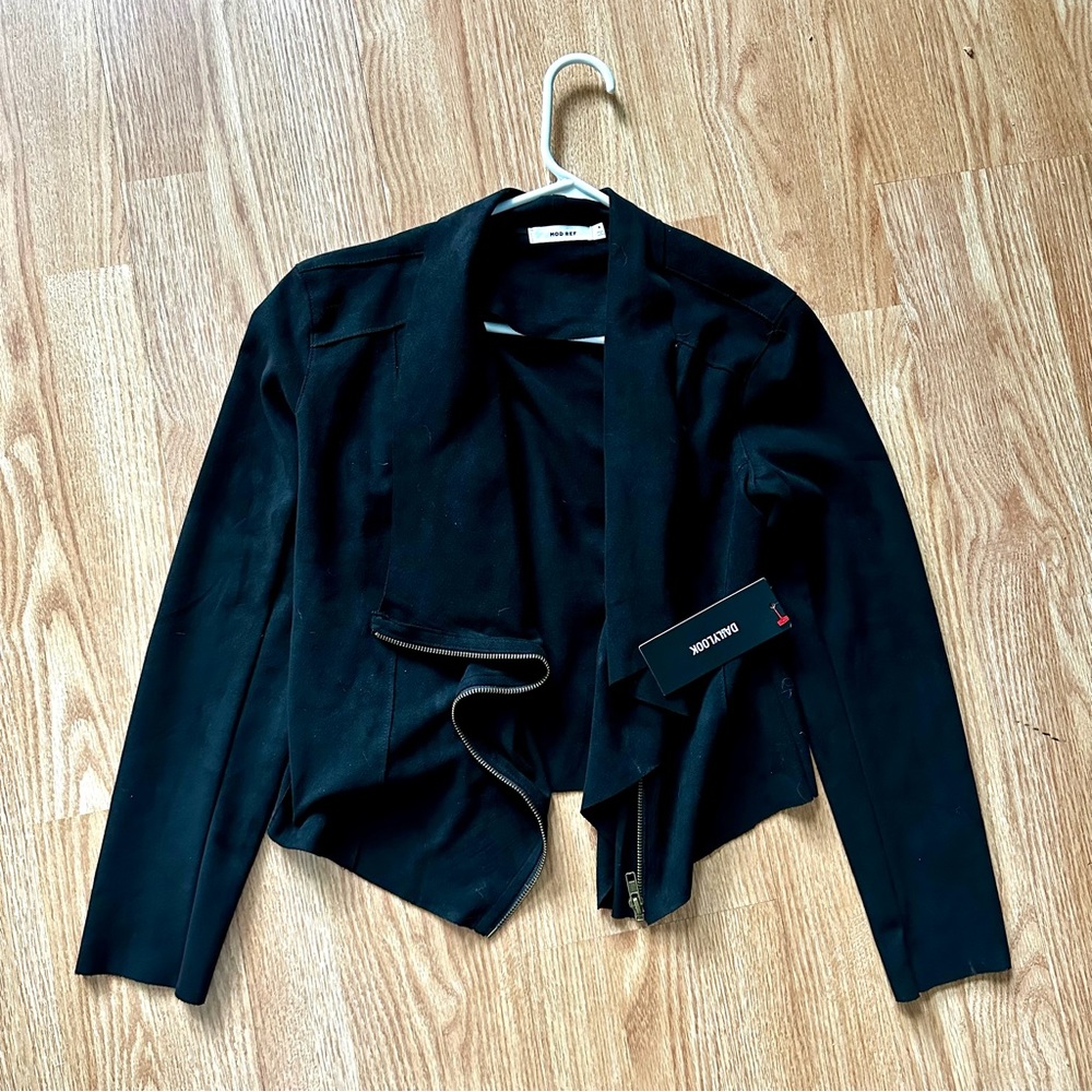Mod Ref Black Moto Style Jacket Size S NWT